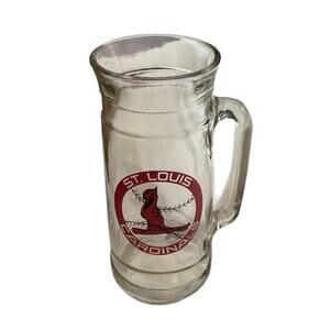 VTG St. Louis Cardinals MLB Clear Glass Beer Stein Mug Barware Central Division